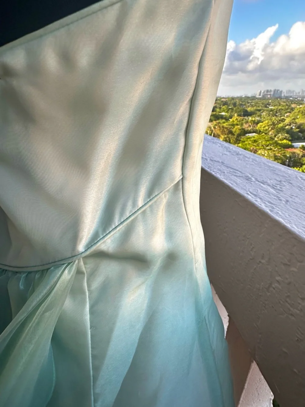 Scott McClintock Mint Green Strapless Gown Crystal Bodice Vintage Formal Dress 6 - Picture 5 of 15